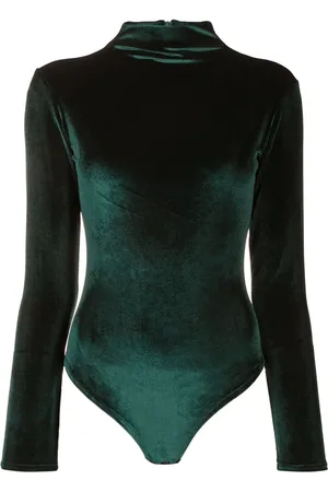 Atu Body Couture Mock-neck velvet bodysuit