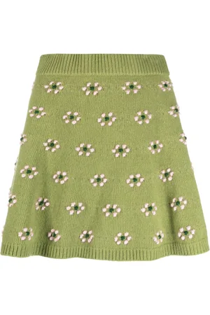Kenzo Floral-motif wool skirt