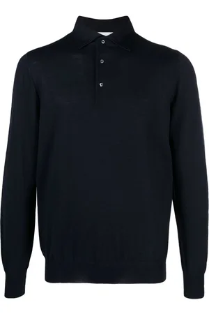 LARDINI Fine-knit wool polo shirt
