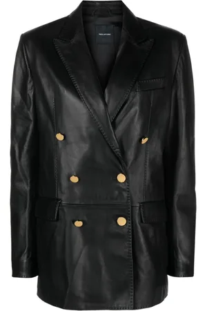 TAGLIATORE Josie double-breasted leather blazer