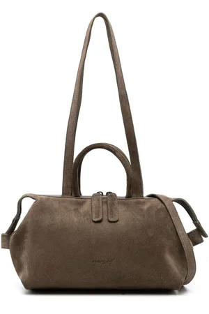 MARSÈLL Embossed-logo suede tote bag