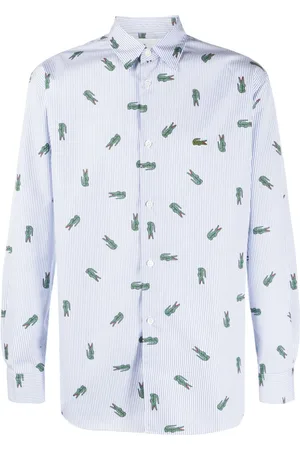 Comme des Garçons X Lacoste logo striped shirt