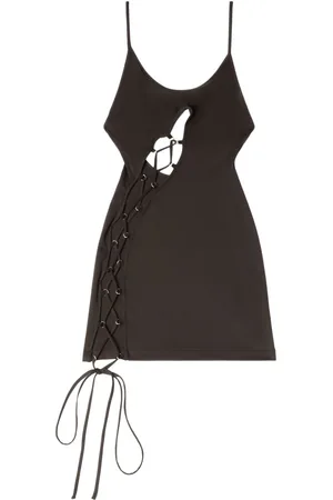 Heron Preston Lace-up strech minidress