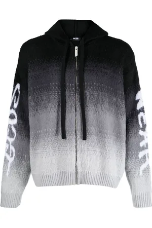 GCDS Intarsia-knit hooded jacket