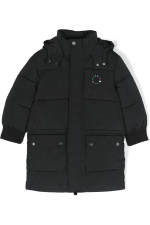 Stella McCartney Logo-patch padded hooded coat