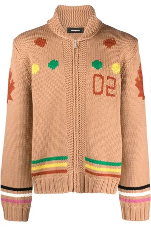 Dsquared2 Intarsia-knit zip-up cardigan