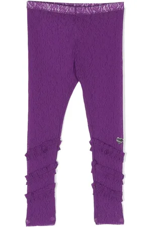 MONNALISA Lace-detail ruffled leggings