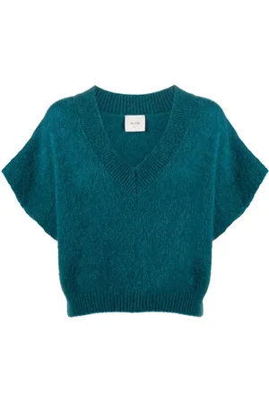 ALYSI Brushed mohair-blend knitted T-shirt