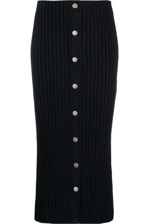 Serafini Straight ribbed-knit midi skirt