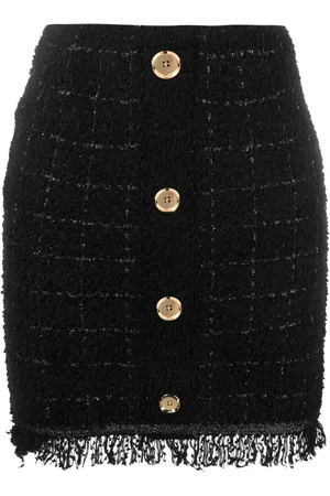 Pinko Girino basket-weave fringed miniskirt