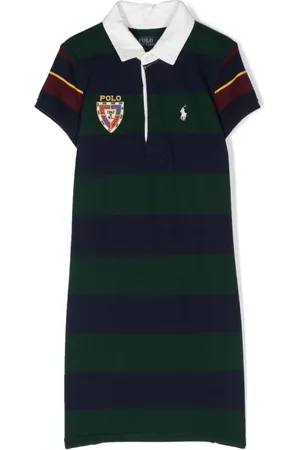 Ralph Lauren Logo-embroidered striped polo dress