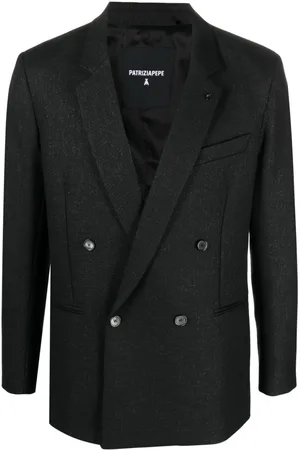 Patrizia Pepe Double-breasted mélange-effect blazer