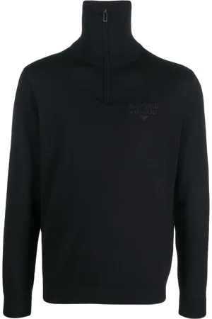 Emporio Armani Logo-embroidered virgin wool jumper
