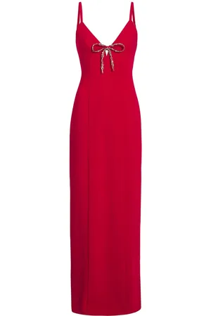Cinq A Sept Adele bow-detail silk gown