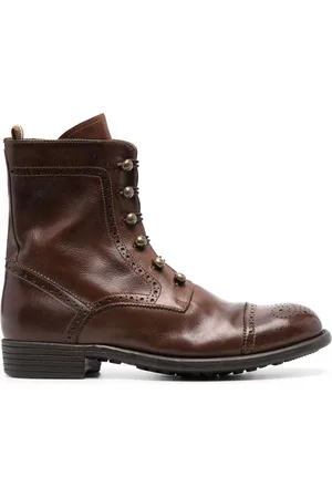 Officine creative Perforated-embellishment leather boots