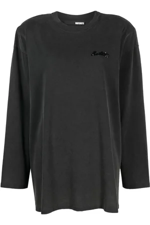 ROTATE Sequin-logo cotton T-shirt