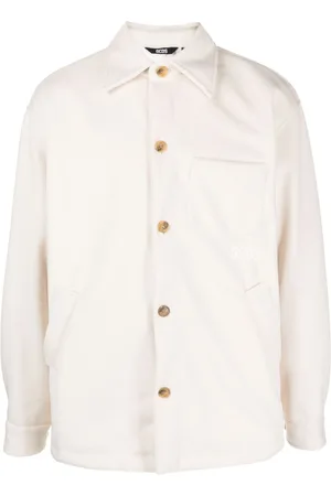 GCDS Logo-embroidered overshirt