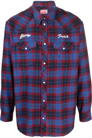 Kenzo Plaid-check pattern shirt