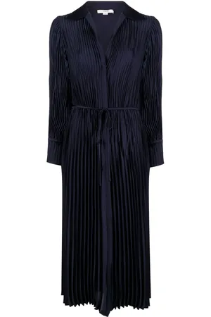 Vince Long-sleeve pleated shirtdress