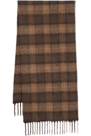 Woolrich Check-pattern fringed-edge scarf