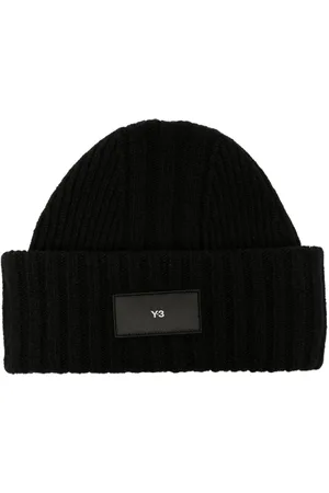Y-3 Logo-patch knitted beanie