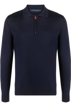 Kiton Half-zip wool polo shirt