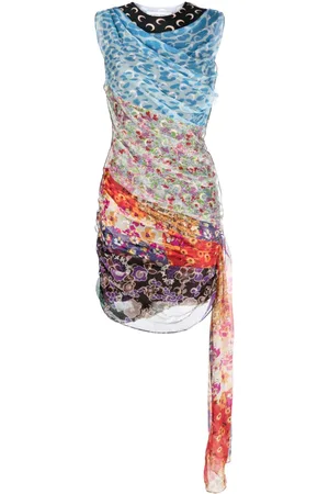 Marine Serre Regenerated Scarves silk minidress
