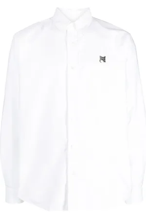 Maison Kitsuné Fox-patch slim-cut shirt