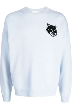 Maison Kitsuné Intarsia-knit logo wool jumper
