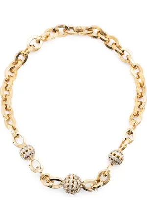 VALENTINO GARAVANI 1980s crystal-embellished chain necklace