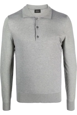 BRIONI Flat-pointed collar button-fastening polo shirt