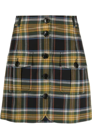 Kenzo Plaid-check A-line miniskirt