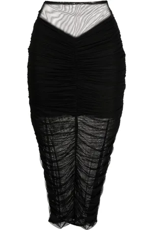 FLEUR DU MAL Ruched midi skirt