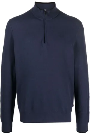 Michael Kors Half-zip textured cotton jumper