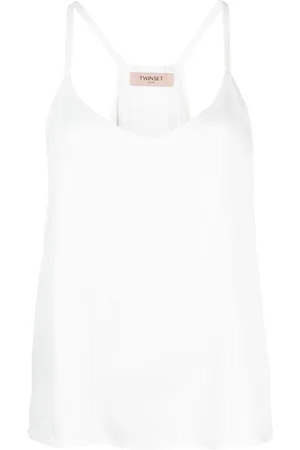 Twin-Set Satin-finish V-neck tank top