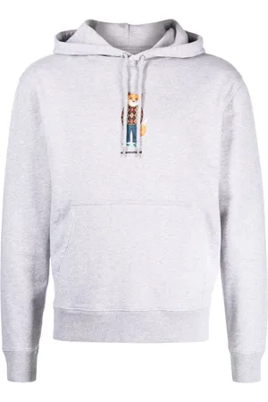 Maison Kitsuné Fox-print mélange-jersey hoodie