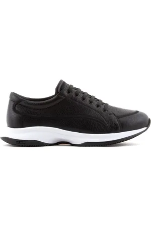 Giorgio Armani Grained-texture leather sneakers