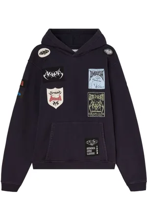 AMBUSH Logo-patchwork cotton hoodie