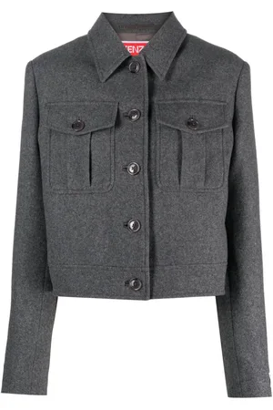 Kenzo England logo-patch wool blend jacket