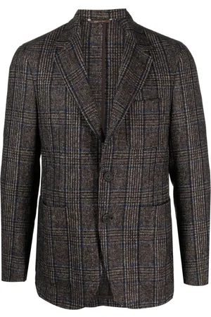 CANALI Plaid-check single-breasted blazer