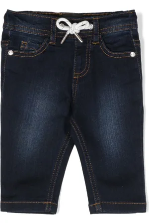 John Richmond Logo-embroidered drawstring-waist jeans