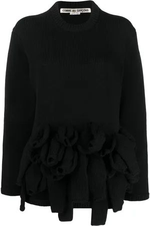 Comme des Garçons Crew-neck appliqué-detail jumper