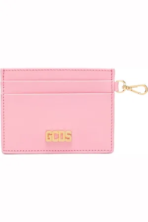 GCDS Comma logo-plaque leather cardholder