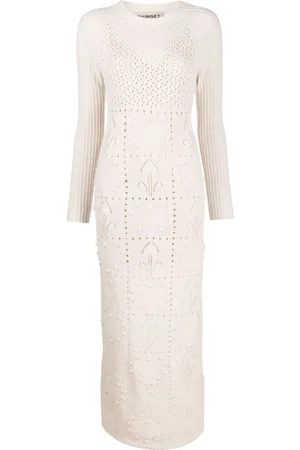 Twin-Set Treeblend yarn fitted maxi dress