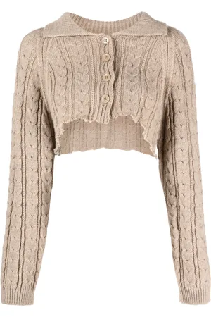 Maison Margiela Cable-knit cropped cardigan