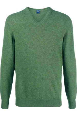 FEDELI V-neck.cashmere jumper
