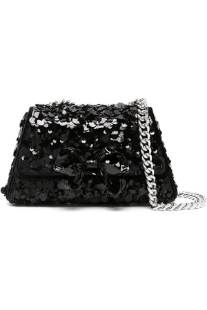 Self-Portrait Mini Bow sequin-embellished bag