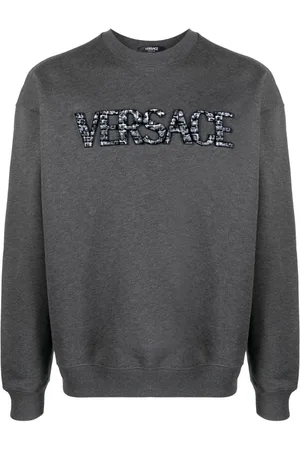 VERSACE Logo-patch cotton sweatshirt