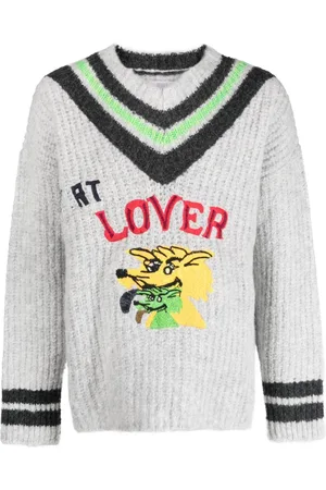 ERL Embroidered V-neck jumper