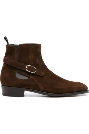 JOHN LOBB Almond-toe suede boots